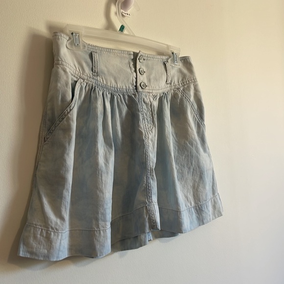 American Eagle Mini Skirt Acid Wash Bleach Med Skate Blue Coastal Softgirl - Picture 2 of 10